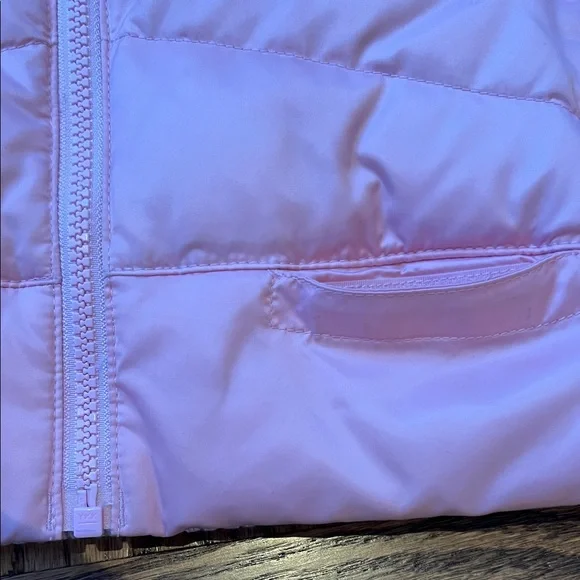 The North Face Pink Down Puffer Vest with Faux Fur Trim - Picture 4 of 12